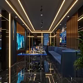 Modern KTV Interior Design With Large Screen TV Comfortable Sofa And Ambient Lighting