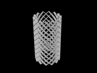 White Geometric Lattice Decorative Structure Featuring Intricate 3D Pattern On Black Background 3d model