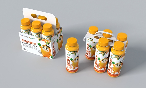 Modern Beverage Seabuckthorn Juice Packaging 3d model