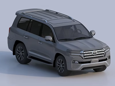 Silver Toyota SUV With Roof Rack Sturdy Design Chrome Front Grille And Multi Spoke Wheels 3d model