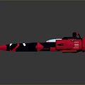 Futuristic Red And Black Spaceship Model With Sleek Wings And Engines