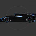 Blue and Black Spider Supercar with Streamlined Body Unique Front Design and Sporty Wheels