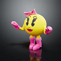 Decorative Ornament Set Featuring Yellow Cartoon Figure With Pink Bow Gloves And Boots