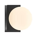 Modern Wall Light With White Spherical Shade And Black Metal Base 3d model