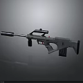 Modern Tactical Sniper Rifle With Scope Extended Barrel And Magazine Design