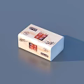 Stacked White Household Tissue Boxes With Red Labels And Multiple Units
