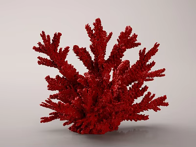 Red Coral Polyps As Aquatic Animals With Branching Structure In Marine Habitat 3d model
