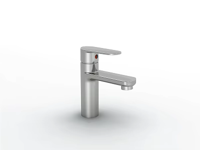 Modern Stainless Steel Bathroom Faucet with Single Handle and Sleek Design 3d model