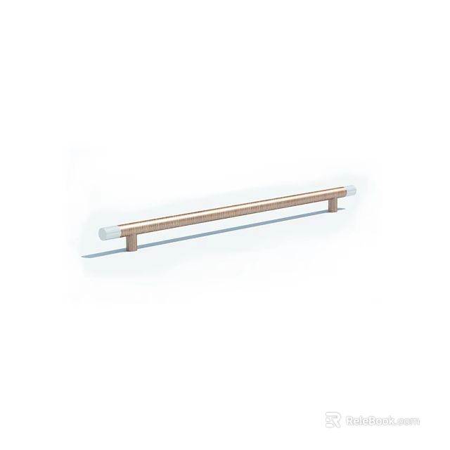 Modern Metal Rail Fence Design With Long Bar And Support Posts 3d model 