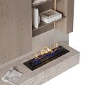 Modern TV Backwall TV Fireplace Minimalist Samsung Frame 3d model