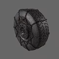 Heavy Duty Vehicle Tire with Metal Snow Chains and Reinforced Wheel Rim Structure