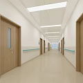 Hospital Outpatient Clinic Reception Area With Modern Interior Wooden Decor Bright Lighting And Green Plant