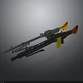 Rocket Propelled Grenade Launcher With Yellow Red Fin Black Body And Grip Design