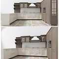Modern Kitchen Interior Featuring Brown And Beige Cabinets With Island Counter Stove And Range Hood