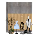 Modern model clothing model combination table 3d model