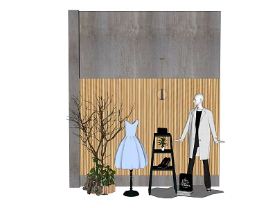 Modern model clothing model combination table 3d model