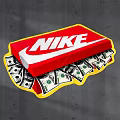 Stylish Nike Themed Furniture Storage Box With Dollar Bills Design