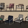 Modern Accent Chair Collection With Upholstered Seats Different Colors And Stylish Armrests