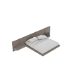 Modern Minimalist Double Bed Design With Wooden Headboard White Bed Sheets And Pillows