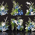 Elegant Blue And White Vase Flower Arrangements With Green Leaves Various Designs