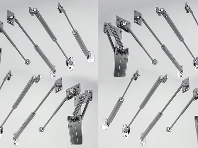 Durable Hardware Tools With Gas Struts And Hinges For Furniture Fittings 3d model
