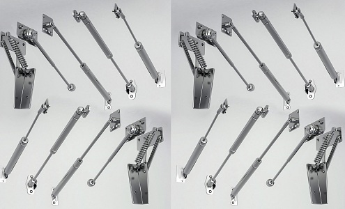 Modern Air Pressure Rod Air Pressure Rod Bracket Hydraulic Rod Hardware Component Combination Creative Art Hardware Connector Equipment Metal Stainless Steel Hardware 3d model