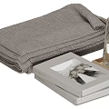 Decorative Ornament Set Featuring Gray Blanket Picture Book Glass Vase Small Glass Cup And Tray