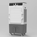 Portable Air Cooler Fan With White Gray Design Control Panel And Wheels 3d model