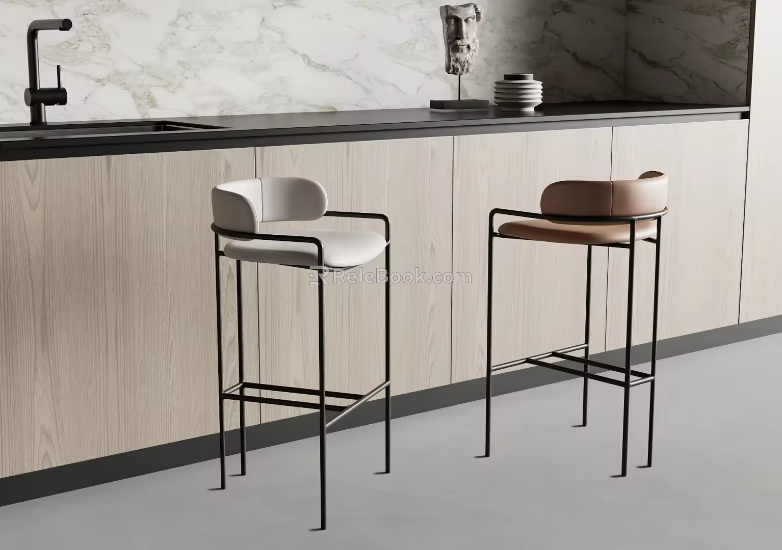 Modern Bar Chair Bar Stool High Stool 3d model