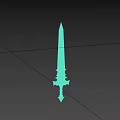 Ornate Fantasy Style Sword With Silver Blade And Golden Intricate Decorations
