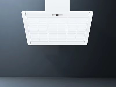 Gypsum Cornice Decorated Modern Kitchen Wall With White Range Hood And Dark Background 3d model