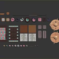 Car Components Model Collection With Brown Panels Various Shaped Parts And Copper Structure
