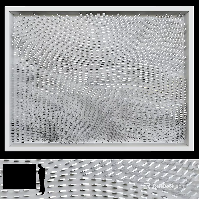 Modern Picture Frame With Intricate Geometric Pattern And Sleek Black Border For Home Decor 3d model 