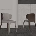 Fashion Avant-garde Dining Chairs With White And Brown Leather Sleek Design