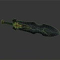 Warrior Wielding Dragon Forged Sword With Glowing Blue Patterns And Golden Hilt