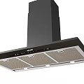 Modern Kitchen Range Hood With Black Design Control Panel Metal Filter And LED Lights 3d model