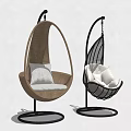 Stylish Hanging Chairs with Various Rattan Wooden Designs Stands and Comfortable Cushions