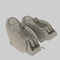 Ergonomic Cream Gray Massage Chair With Remote Control And Full Body Massage