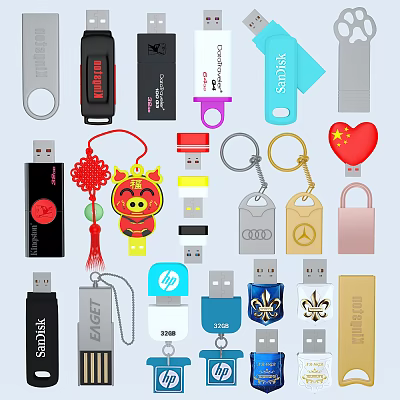 Modern U disk mobile data disk 3d model