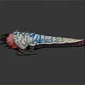 Fantasy Creature With Spiked Body Colorful Stripes And Clawed Head