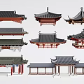 Traditional Chinese Pergola Designs Featuring Various Roof Styles And Architectural Structures