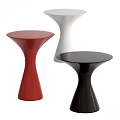Modern Style Side Tables in Red White Black with Round Top and Streamlined Base 3d model