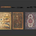 Architectural Decorative Elements With Spiral Design Colorful Glass And Patterned Tiles