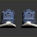 Blue Sporty Comfortable Mesh Sneakers With White Stripes And White Sole