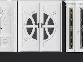 European-style door, classical wooden door, entrance door 3d model