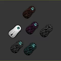 Colorful Computer Mice With Various Patterns And Stylish Illuminated Modern Design 3d model