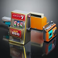 Tiger Themed Slot Machine Featuring Loco7 Symbol And Win Big 3d model
