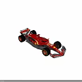 Red Ferrari F1 Racing Car With Sponsor Logos And Pirelli Tires
