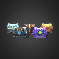 Colorful Decorative Treasure Chests With Gemstone Accents And Varied Designs