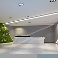 Modern Exhibition Hall Interior With Digital Displays Sleek Floors White Columns And Green Plants